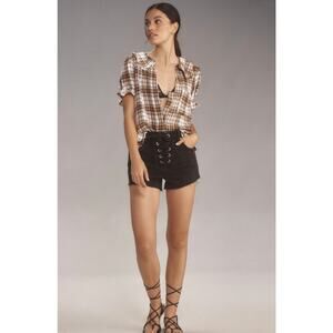 The Keira Collared Button-Front Blouse by Pilcro